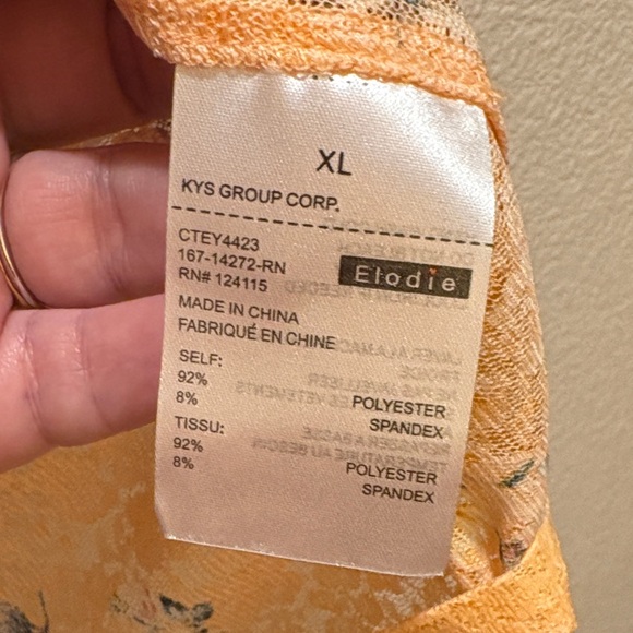 Anthropologie Elodie Peach Floral Lace Blouse NWOT! - Picture 5 of 10